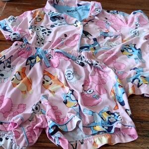 Kids Pajamas - Pink Cartoon Print
